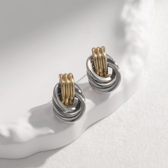 🆕 Women Gold Starfish Knot Earrings 14k Trendy Minimalist Dainty Summer Jewelry - Picture 4 of 6